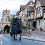 Headless Horseman spotted as mystery rider makes his way towards Warwick Castle