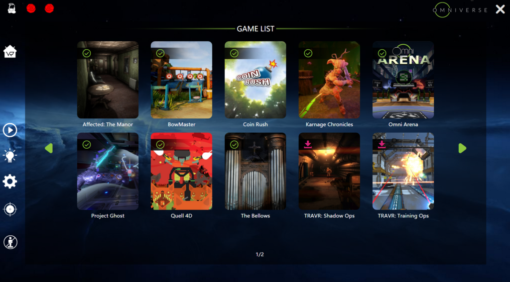 Omniverse 2D Interface Virtuix reveals Omniverse esports gaming platform